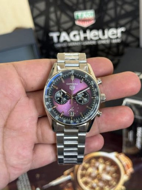 Tag Heue_r Carrera Chronograph Purple Dial Metal